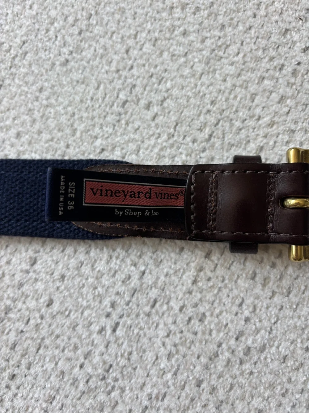 Vineyard Vines Whale Canvas Club Belt, Size 36
